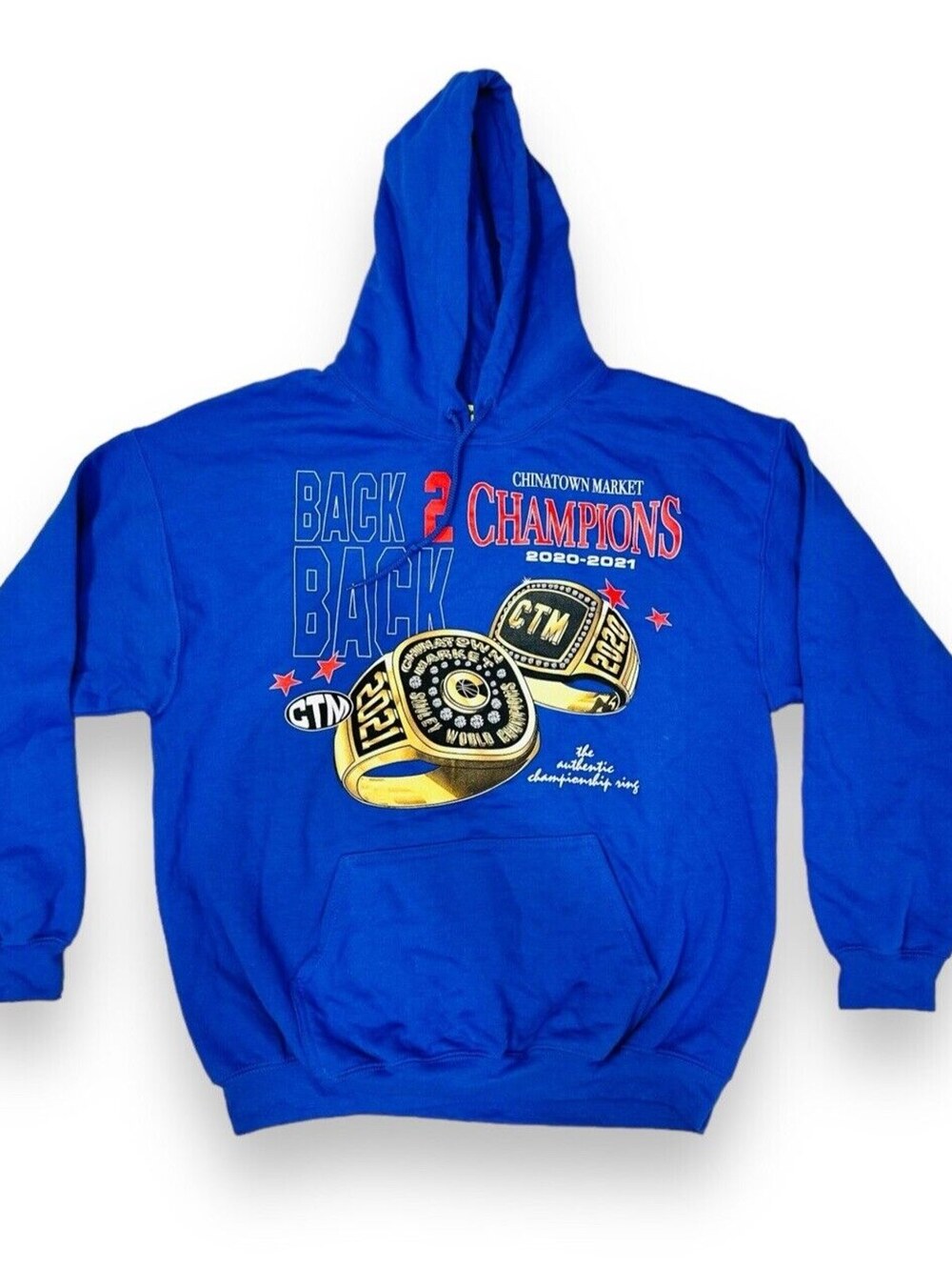 Chinatown Market Hoodie Sweatshirt Men's XL Back 2 Back Champions Blue $85